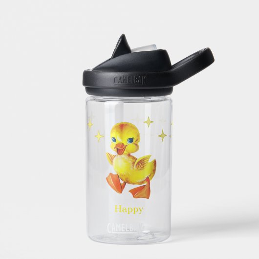 Niedlich-gelbes Happy Duckling und Stars Trinkflasche (Links)