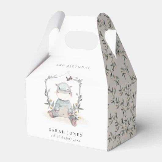 Niedlich-gelbes Hippo-Foliage jedes Lebensalter Geschenkschachtel (Vorderseite)