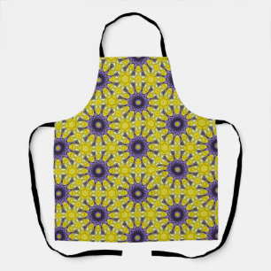 Niedlich-Gelbes Lila Kaleidoskop Geometrisches Mus Schürze