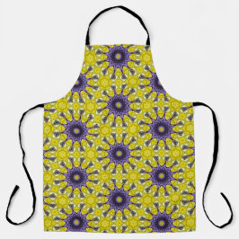 Niedlich-Gelbes Lila Kaleidoskop Geometrisches Mus Schürze