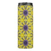 Niedlich-Gelbes Lila Kaleidoskop Geometrisches Mus Thermosbecher (Rückseite)