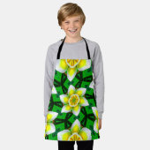 Niedlich-Gelbes Plumeria-Muster Schürze (Getragen)