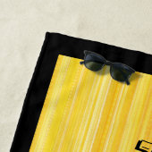 Niedlich Gelbes Schwarzes Muster Personalisiert Strandtuch (Beispiel)