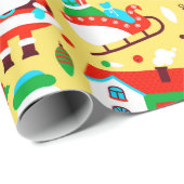 Niedlich-gelbes Weihnachtsmuster Geschenkpapier (Rolleneckpunkt)