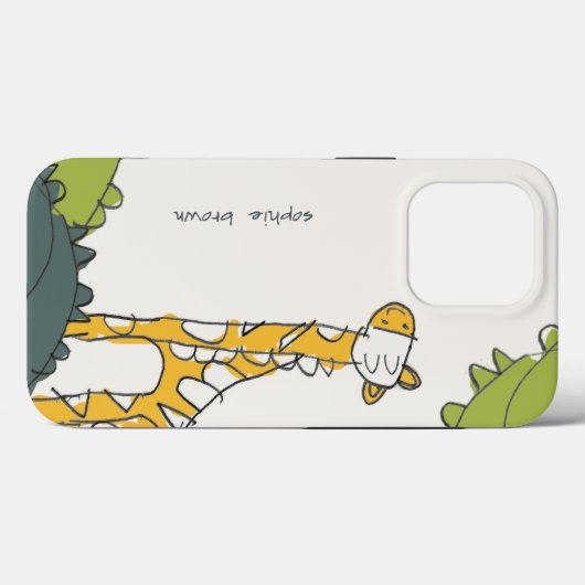 Niedlich-Gelbgrün-Jungle-Giraffe Gezeichnet Kind Case-Mate iPhone Hülle (Rückseite (Horizontal))
