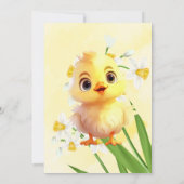 Niedlich-Gelbhühnchen-Osterbaby-Dusche Einladung (Rückseite)