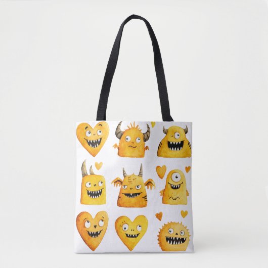 Niedlich-Gelbkehl-Monster Tasche (Vorderseite)