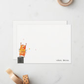 Niedlich Gelborange Ein Mit Augen Monster Kinderge Mitteilungskarte (Vorderseite/Rückseite Beispiel)