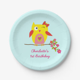 Niedlich Gelbpinke, gelbe Blume Personalisiert Geb Pappteller