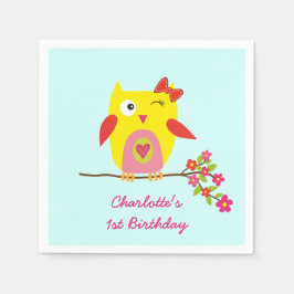 Niedlich Gelbpinke, gelbe Blume Personalisiert Geb Serviette