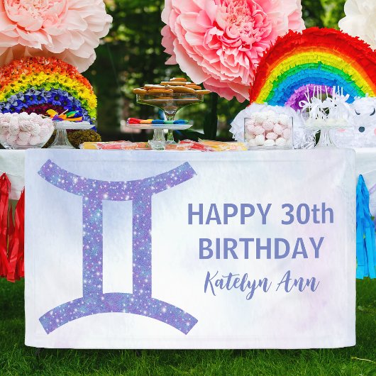 Niedlich Gemini Personalisiert Lila Happy Geburtst Banner