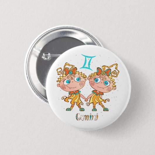 Niedlich Gemini Twins Button (Vorne & Hinten)