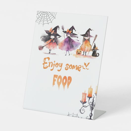 Niedlich Genießen Sie ein paar Hexen Kostüm Party Sockelschild (Vorderseite)