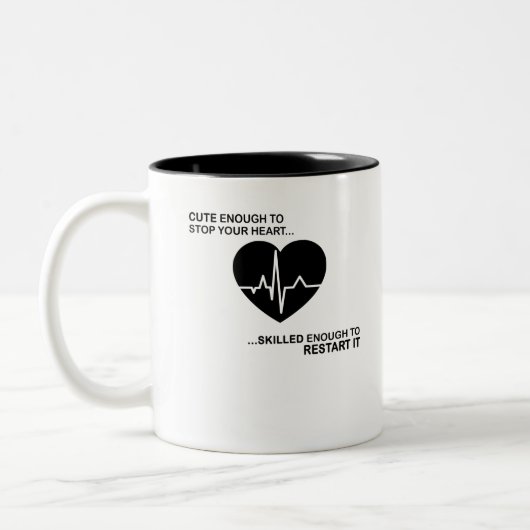 Niedlich genug, um dein Herz zu stoppen... ...Gesc Zweifarbige Tasse (Links)