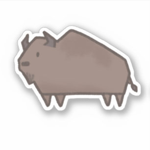 Niedlich Geometric Bison American Buffalo Aufkleber