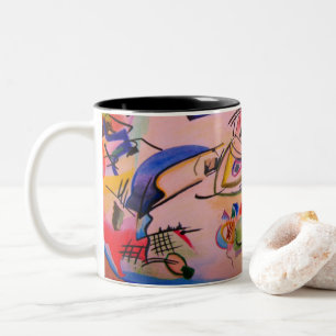 Niedlich geometrische Abstrakte blaue Farbe Rosa B Zweifarbige Tasse