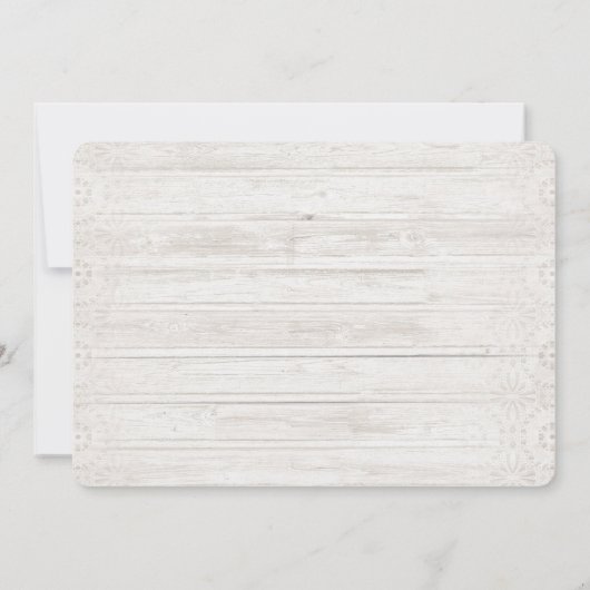 Niedlich gepolsterter Bär Rustikale Holzablage Kin Einladung (Rückseite)