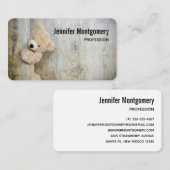 Niedlich gepolsterter Bär Rustikale Holzverkleidun Visitenkarte (Vorne/Hinten)