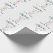 Niedlich gepolstertes Bunny mit Aquamariner Balloo Geschenkpapier (Ecke)