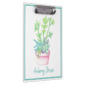 Niedlich gepottete Sukkulente | PERSONALISIERT Klemmbrett (Rechts)