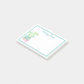 Niedlich gepottete Sukkulente | PERSONALISIERT Post-it Klebezettel (angewinkelt)