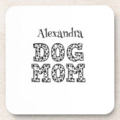 Niedlich gepunktete Dog-Mama Graphics typography m Getränkeuntersetzer (Vorderseite)