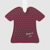 Niedlich gepunktete Herzen Folk Art Dress Weihnach Ornament (Rückseite)
