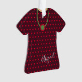 Niedlich gepunktete Herzen Folk Art Dress Weihnach Ornament (Vorderseite)