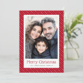 Niedlich gepunktete Streifen frohe Weihnachtsgebäc Feiertagskarte (Stehend Vorderseite)