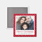Niedlich gepunktete Streifen fröhliches Weihnachts Magnet (Vorderseite/Rückseite)