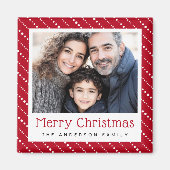 Niedlich gepunktete Streifen fröhliches Weihnachts Magnet (Vorne)