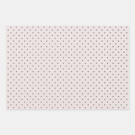 Niedlich gepunktetes Rosa Schwarz Geschenkpapier Set