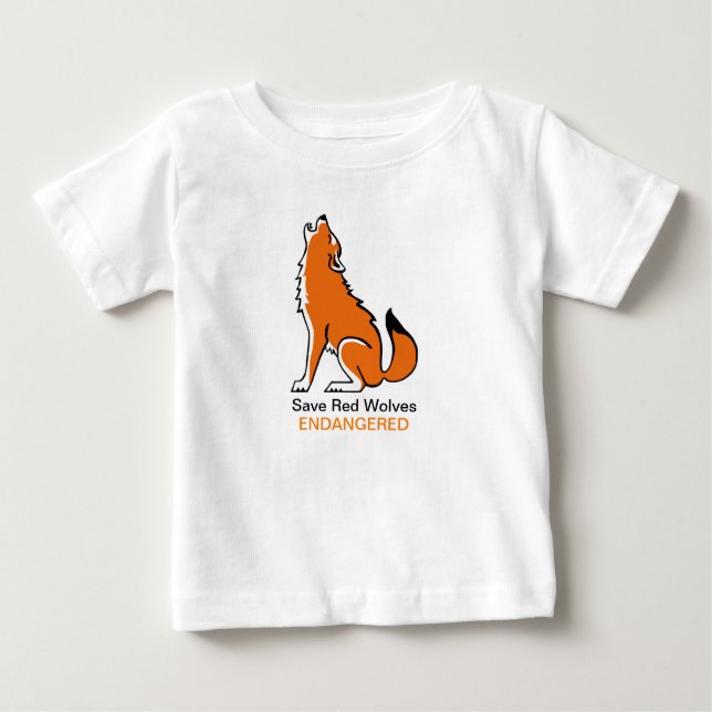Niedlich Gerettet Rote WOLVEN - Gefährdete Tiergra Baby T-shirt (Vorderseite)
