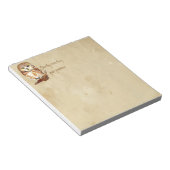 Niedlich gesägtes weißes Owl, Vogelkorrektur Gramm Notizblock (angewinkelt)