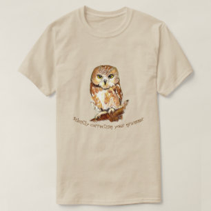Niedlich gesägtes weißes Owl, Vogelkorrektur Gramm T-Shirt