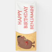 Niedlich gesang Capybara personalisierter Geburtst Banner (Vertikal)