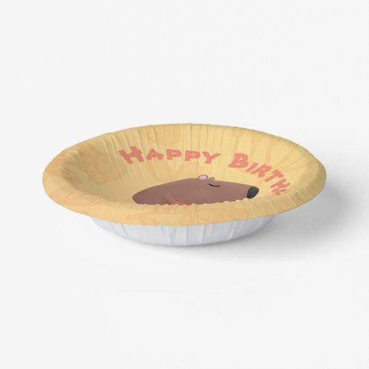 Niedlich gesang Capybara personalisierter Geburtst Pappteller (Gewinkelt)