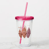 Niedlich gesang Süßkartoffeln Cartoon Gemüse Acryltrinkbecher (Rückseite)