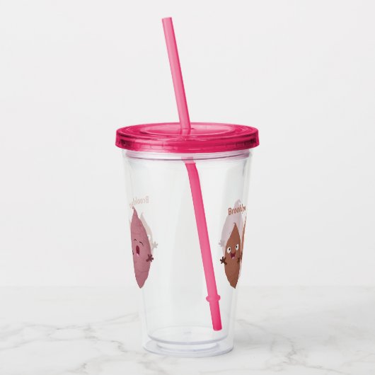 Niedlich gesang Süßkartoffeln Cartoon Gemüse Acryltrinkbecher (Links)