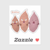 Niedlich gesang Süßkartoffeln Cartoon Gemüse Aufkleber (Blatt)