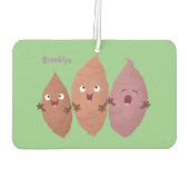 Niedlich gesang Süßkartoffeln Cartoon Gemüse Autolufterfrischer (Rückseite)