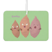 Niedlich gesang Süßkartoffeln Cartoon Gemüse Autolufterfrischer (Vorderseite)