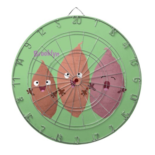 Niedlich gesang Süßkartoffeln Cartoon Gemüse Dartscheibe (vorne)