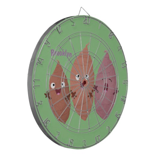 Niedlich gesang Süßkartoffeln Cartoon Gemüse Dartscheibe (Vorderseite Links)