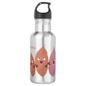 Niedlich gesang Süßkartoffeln Cartoon Gemüse Edelstahlflasche (Vorderseite)