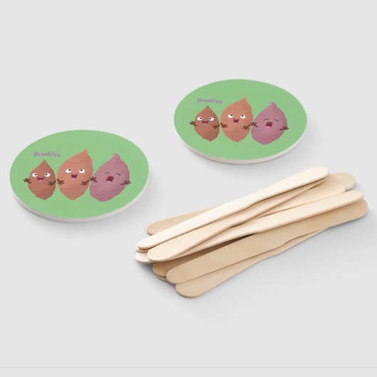 Niedlich gesang Süßkartoffeln Cartoon Gemüse Fächer (Non-assembled)