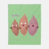 Niedlich gesang Süßkartoffeln Cartoon Gemüse Fleecedecke (Vorderseite)