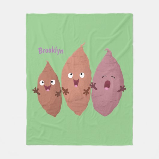 Niedlich gesang Süßkartoffeln Cartoon Gemüse Fleecedecke (Vorderseite)