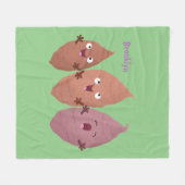 Niedlich gesang Süßkartoffeln Cartoon Gemüse Fleecedecke (Vorderseite (Horizontal))