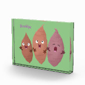 Niedlich gesang Süßkartoffeln Cartoon Gemüse Fotoblock (Rechts)